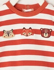 Teeny Weeny Play Time Stripe Fleece Sweatshirt, Burnt Orange product photo View 03 S