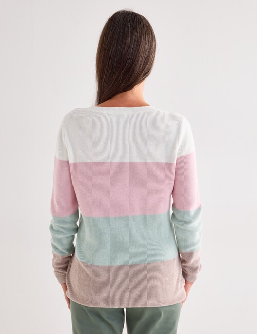 Ella J Cotton Jumper, Pastel Stripe product photo View 02 L