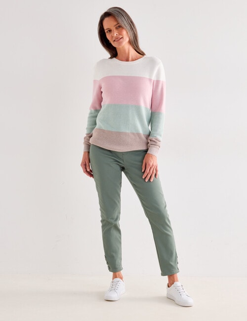 Ella J Cotton Jumper, Pastel Stripe product photo View 03 L