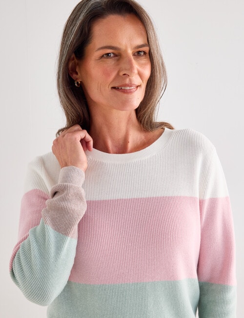 Ella J Cotton Jumper, Pastel Stripe product photo View 05 L