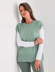 Ella J Knit Vest Crew, Sage product photo View 05 S