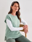 Ella J Knit Vest Crew, Sage product photo View 06 S