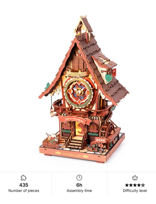 DIY Kits ROKR Time Art Cuckoo Clock, LC901C product photo View 02 L