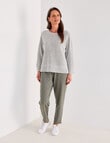 Ella J Textured Knit Top, Sage product photo View 03 S