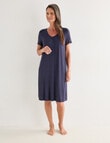 Ruby & Bloom V-Neck Nightie, Navy, 10-26 product photo View 03 S