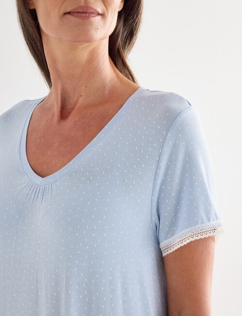 Ruby & Bloom V-Neck Nightie, Pale Blue product photo View 04 L