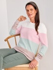 Ella J Cotton Jumper, Pastel Stripe product photo