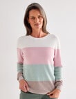 Ella J Cotton Jumper, Pastel Stripe product photo View 04 S