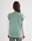Ella J Knit Vest Crew, Sage product photo View 02 S
