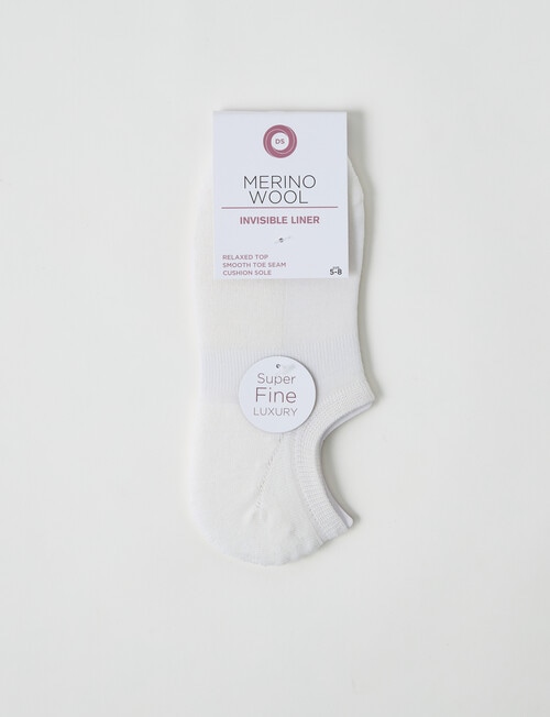 DS Socks Merino Cushion Sole Liner Socks, White product photo View 02 L