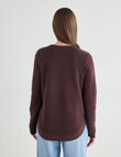 Zest Ribbed Curved Hem Sweater, Wine product photo View 02 S