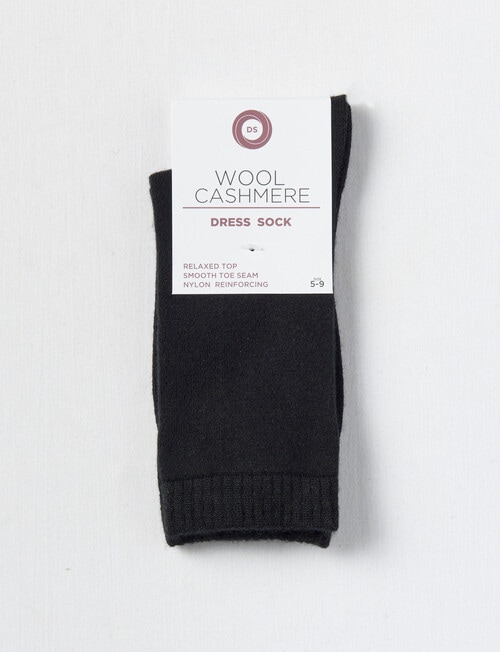 DS Socks Merino Cashmere Crew Sock, Black, 5-11 product photo View 02 L