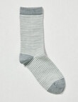 DS Socks Merino Cashmere Crew Sock, Stripe, Light Grey & Natural, 5-11 product photo