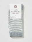 DS Socks Merino Cashmere Crew Sock, Stripe, Light Grey & Natural, 5-11 product photo View 02 S