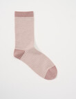 DS Socks Merino Cashmere Stripe Crew Socks, Mauve & Natural product photo View 02 S