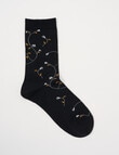 DS Socks Merino Flower Crew Socks, Black product photo View 02 S