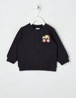 Teeny Weeny Play Time Big Race Fleece Sweatshirt, Black product photo