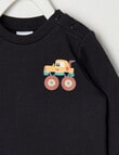 Teeny Weeny Play Time Big Race Fleece Sweatshirt, Black product photo View 03 S