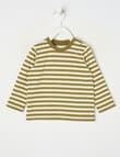 Teeny Weeny Play Time Stripe Long Sleeve Tee, Olive & Chalk product photo