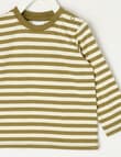 Teeny Weeny Play Time Stripe Long Sleeve Tee, Olive & Chalk product photo View 02 S