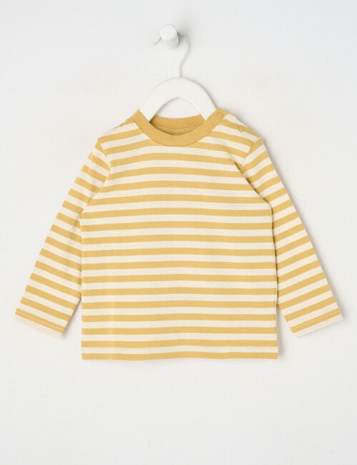 Teeny Weeny Play Time Stripe Long Sleeve Tee, Mustard & Chalk product photo