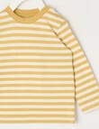 Teeny Weeny Play Time Stripe Long Sleeve Tee, Mustard & Chalk product photo View 02 S
