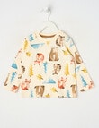 Teeny Weeny Play Time Animal Long Sleeve Tee, Chalk product photo