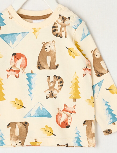 Teeny Weeny Play Time Animal Long Sleeve Tee, Chalk product photo View 02 L