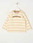 Teeny Weeny Play Time Stripe Adventure Long Sleeve Tee, Chalk product photo