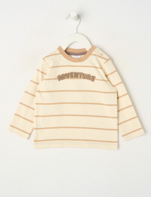 Teeny Weeny Play Time Stripe Adventure Long Sleeve Tee, Chalk product photo