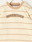 Teeny Weeny Play Time Stripe Adventure Long Sleeve Tee, Chalk product photo View 02 S