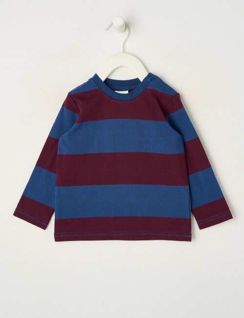 Teeny Weeny Play Time Stripe Long Sleeve Tee, Cherry & Navy product photo