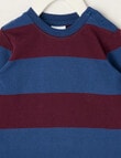 Teeny Weeny Play Time Stripe Long Sleeve Tee, Cherry & Navy product photo View 02 S