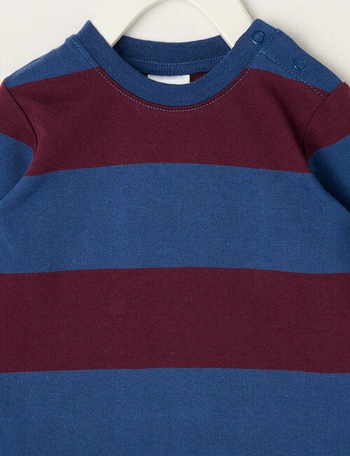 Teeny Weeny Play Time Stripe Long Sleeve Tee, Cherry & Navy product photo View 02 L