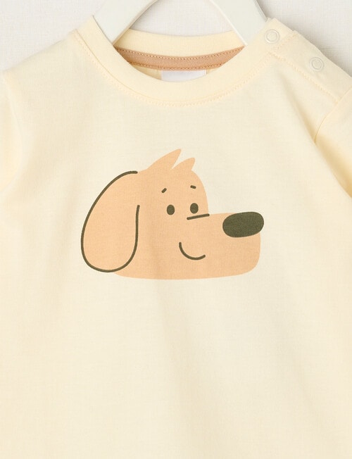 Teeny Weeny Play Time Dog Long Sleeve Tee, Vanilla product photo View 02 L