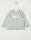 Teeny Weeny Play Time Digger Long Sleeve Tee, Sea Foam product photo