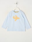 Teeny Weeny Play Time Plane Long Sleeve Tee, Moonstone Blue product photo