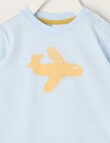 Teeny Weeny Play Time Plane Long Sleeve Tee, Moonstone Blue product photo View 02 S