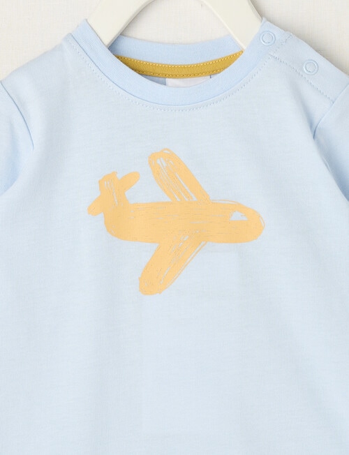 Teeny Weeny Play Time Plane Long Sleeve Tee, Moonstone Blue product photo View 02 L
