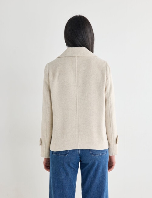 Whistle Pea Coat, Oat Marle product photo View 02 L