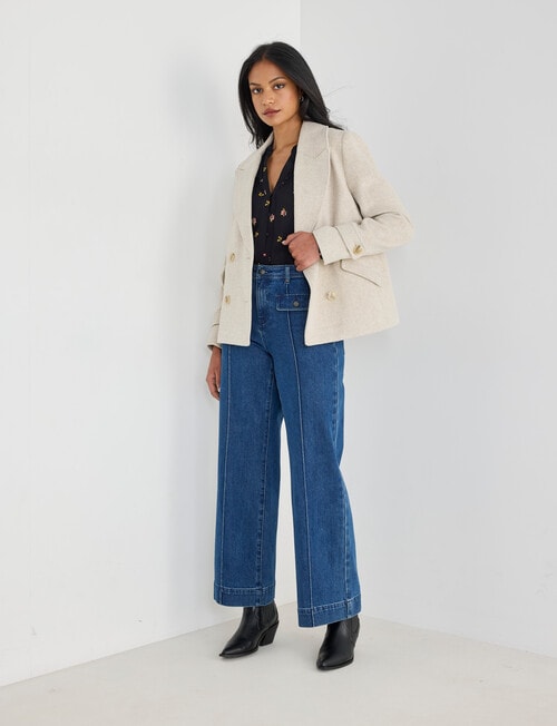 Whistle Pea Coat, Oat Marle product photo View 03 L