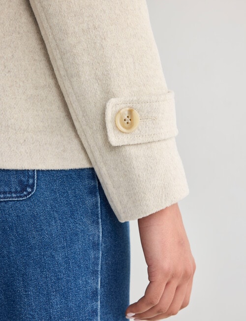 Whistle Pea Coat, Oat Marle product photo View 07 L