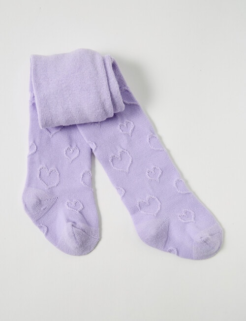 Simon De Winter Hearts Textured Tights, 1-Pack, Lilac product photo