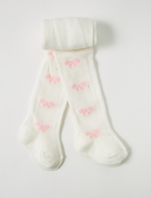 Simon De Winter Bow Tights, 1-Pack, Ivory product photo