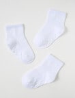 Simon De Winter Rib Crew Socks, 3-Pack, White product photo