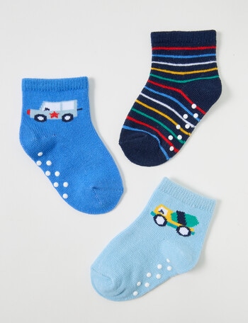 Simon De Winter Transport Crew Sock, 3-Pack, Blue product photo