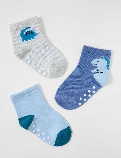 Simon De Winter Dino Crew Sock, 3-Pack, Blue product photo
