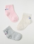 Simon De Winter Animal Crew Sock, 3-Pack, Pink product photo