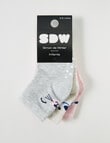 Simon De Winter Animal Crew Sock, 3-Pack, Pink product photo View 03 S