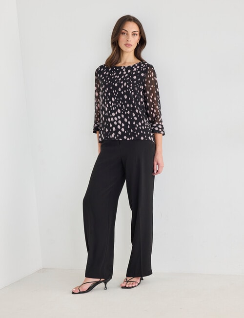 Oliver Black Blurred Spot Double Layer Top, Black & Blush product photo View 03 L